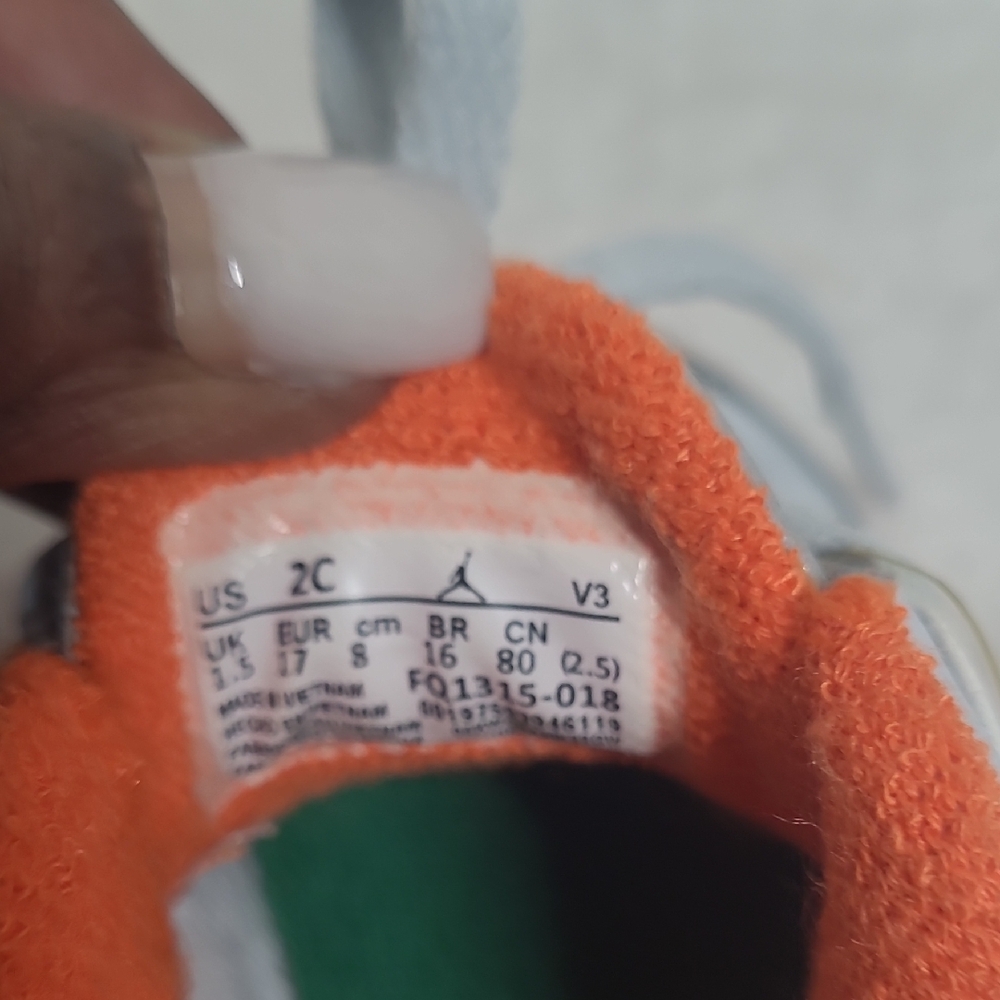 Jordan White and Orange Low-Top Sneakers - Picture 6 of 7
